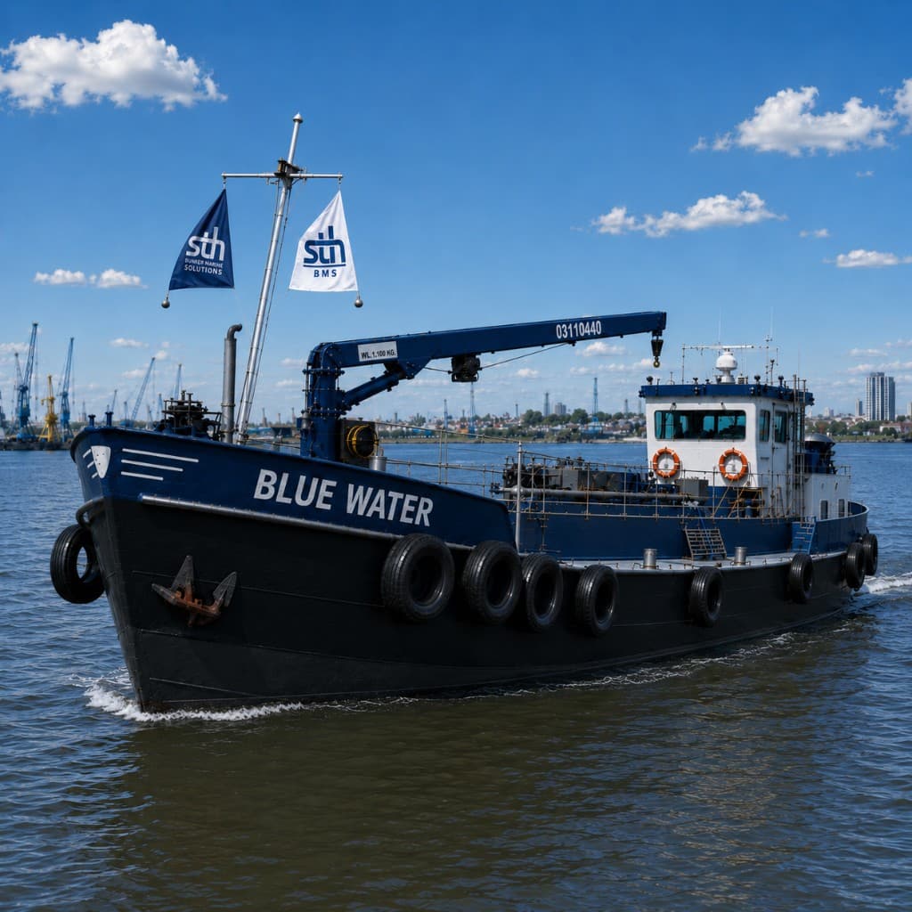 STH Marine tanker barge TB Blue Water delivering urea in Rotterdam